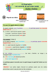 Les accords du participe passé - Soutien scolaire pour les élèves en difficulté. : 7ème Harmos - PDF à imprimer