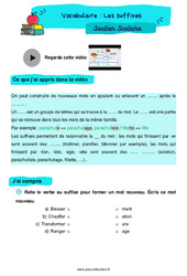 Les suffixes - Soutien scolaire pour les élèves en difficulté. : 4ème Harmos - PDF à imprimer