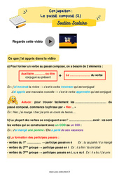 Le passé composé (2) - Soutien scolaire pour les élèves en difficulté. : 6ème Harmos - PDF à imprimer