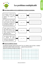 Les problèmes multiplicatifs - Exercices, révisions : 4ème Harmos - PDF à imprimer