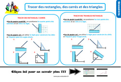 Tracer des rectangles, des carrés et des triangles - Cours, Leçon, trace écrite : 4ème Harmos - PDF gratuit à imprimer