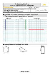 Tracer des rectangles, des carrés et des triangles - Évaluation, bilan : 4ème Harmos - PDF à imprimer