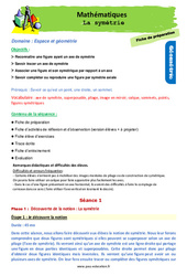 La symétrie - Séquence - Fiche de préparation : 5ème Harmos - PDF à imprimer