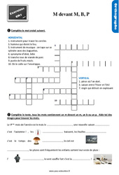 M devant m, b, p - Exercices, révisions : 6ème Harmos - PDF à imprimer