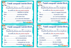 Passé composé (verbe être) - Rituels - Conjugaison : 4ème, 5ème Harmos - PDF à imprimer