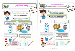 Les contenances - Fiches connaître le litre - Cours, Leçon : 4ème Harmos - PDF gratuit à imprimer
