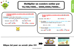 Multiplier un nombre entier par 10,100,1000… 2000,4000,70000… - Cours, Leçon, trace écrite : 7ème Harmos - PDF à imprimer