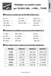 Multiplier un nombre entier par 10,100,1000… 2000,4000,70000… - Exercices, révisions : 7ème Harmos - PDF à imprimer