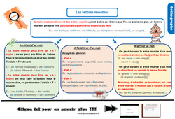 Les lettres muettes - Cours, Leçon, trace écrite : 7ème Harmos - PDF gratuit à imprimer