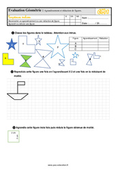 Agrandissement et réduction de figures - Évaluation, bilan : 6ème Harmos - PDF à imprimer