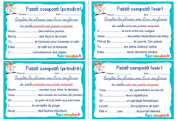 Passé composé (prendre et voir) - Rituels - Conjugaison : 4ème, 5ème Harmos - PDF à imprimer