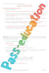 Solubilité et miscibilité - Séquence complète : 9eme Harmos - PDF à imprimer