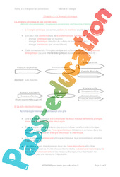 L'énergie chimique - Séquence complète : 11ème Harmos - PDF à imprimer