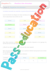 Organiser les données - Séquence complète : 8ème Harmos - PDF à imprimer