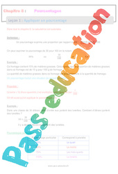 Appliquer un pourcentage - Séquence complète : 8ème Harmos - PDF à imprimer