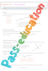 Tracer et mesurer un segment - Séquence complète : 8ème Harmos - PDF à imprimer