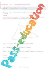 Les hauteurs d'un triangle - Séquence complète sur les figures usuelles : 8ème Harmos - PDF à imprimer