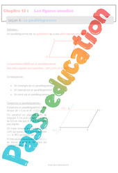 Le parallélogramme - Séquence complète sur les figures usuelles : 8ème Harmos - PDF à imprimer