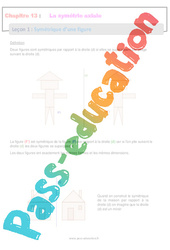 Symétrique d’une figure - Séquence complète sur La symétrie axiale : 8ème Harmos - PDF à imprimer