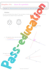 Reconnaitre et construire un axe de symétrie - Séquence complète sur les axes de symétrie d’une figure : 8ème Harmos - PDF à imprimer