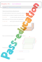Volume du pavé droit - Séquence complète : 8ème Harmos - PDF à imprimer