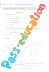 Multiples et diviseurs - Séquence complète - Écritures fractionnaires : 9eme Harmos - PDF à imprimer