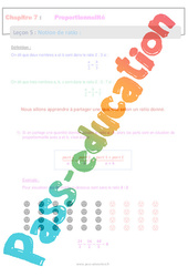 Notion de ratio - Proportionnalité - Séquence complète : 9eme Harmos - PDF à imprimer