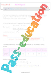 Calculer une moyenne - Statistiques - Séquence complète : 9eme Harmos - PDF à imprimer