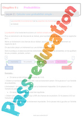 Calculer une probabilité simple - Séquence complète : 9eme Harmos - PDF à imprimer