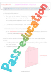 Construire et représenter un prisme droit - Géométrie dans l’espace - Séquence complète : 9eme Harmos - PDF à imprimer
