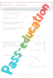 Construction d’un triangle quand on connait les trois côtés - Séquence complète : 9eme Harmos - PDF à imprimer