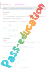 Fractions égales, Produit en croix - Séquence complète : 10ème Harmos - PDF à imprimer