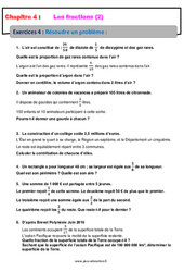 Résoudre un problème avec les fractions - Révisions - Exercices avec correction : 10ème Harmos - PDF à imprimer