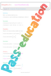 Inverse d’une fraction - Séquence complète : 10ème Harmos - PDF à imprimer