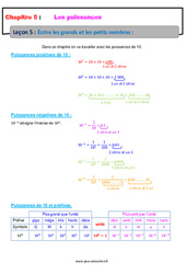 Écrire les grands et les petits nombres - Cours : 10ème Harmos - PDF à imprimer