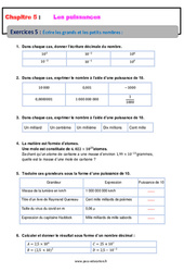 Écrire les grands et les petits nombres - Révisions - Exercices avec correction : 10ème Harmos - PDF à imprimer