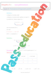 Puissances d’exposant positif - Séquence complète : 10ème Harmos - PDF à imprimer