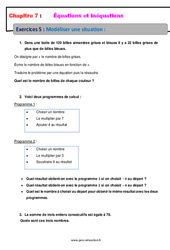 Modéliser une situation - Révisions - Exercices avec correction : 10ème Harmos - PDF à imprimer