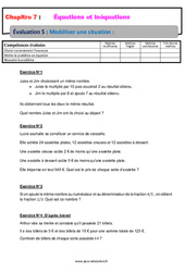 Modéliser une situation - Examen Evaluation, bilan, contrôle avec la correction : 10ème Harmos - PDF à imprimer