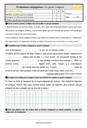 Le passé composé - Évaluation, bilan : 7ème Harmos - PDF à imprimer