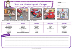 L'accident - Images séquentielles - Production d'écrit - Rédaction : 4ème, 5ème Harmos - PDF à imprimer