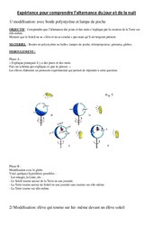 Expérience pour comprendre l'alternance jour - nuit - Exercices - Sciences : 5ème Harmos - PDF à imprimer