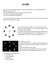 Lune - Cours, Leçon - Sciences : 6ème, 7ème Harmos - PDF gratuit à imprimer