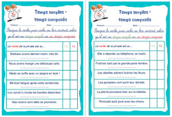 Temps simples - temps composés - Rituels - Conjugaison : 6ème, 7ème Harmos - PDF à imprimer