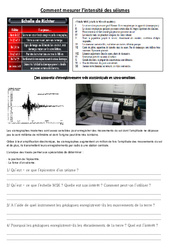 Documents et questions- Fiches Comment mesurer l'intensité des séismes : 7ème Harmos - PDF à imprimer