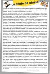 La photo de classe - Récit - Lecture : 7ème Harmos - PDF à imprimer