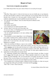 Renart et l'ours - Récit - Lecture - Le roman de Renart : 9eme Harmos - PDF à imprimer