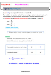 Pourcentages - Cours : 10ème Harmos - PDF à imprimer