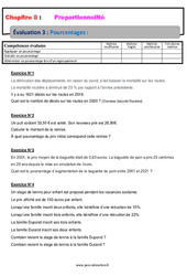 Pourcentages - Examen Evaluation, bilan, contrôle avec la correction : 10ème Harmos - PDF à imprimer