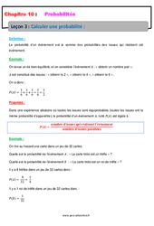 Calculer une probabilité - Cours : 10ème Harmos - PDF à imprimer